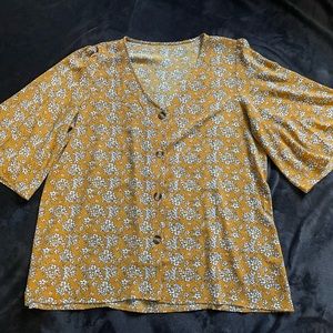 Mustard floral top